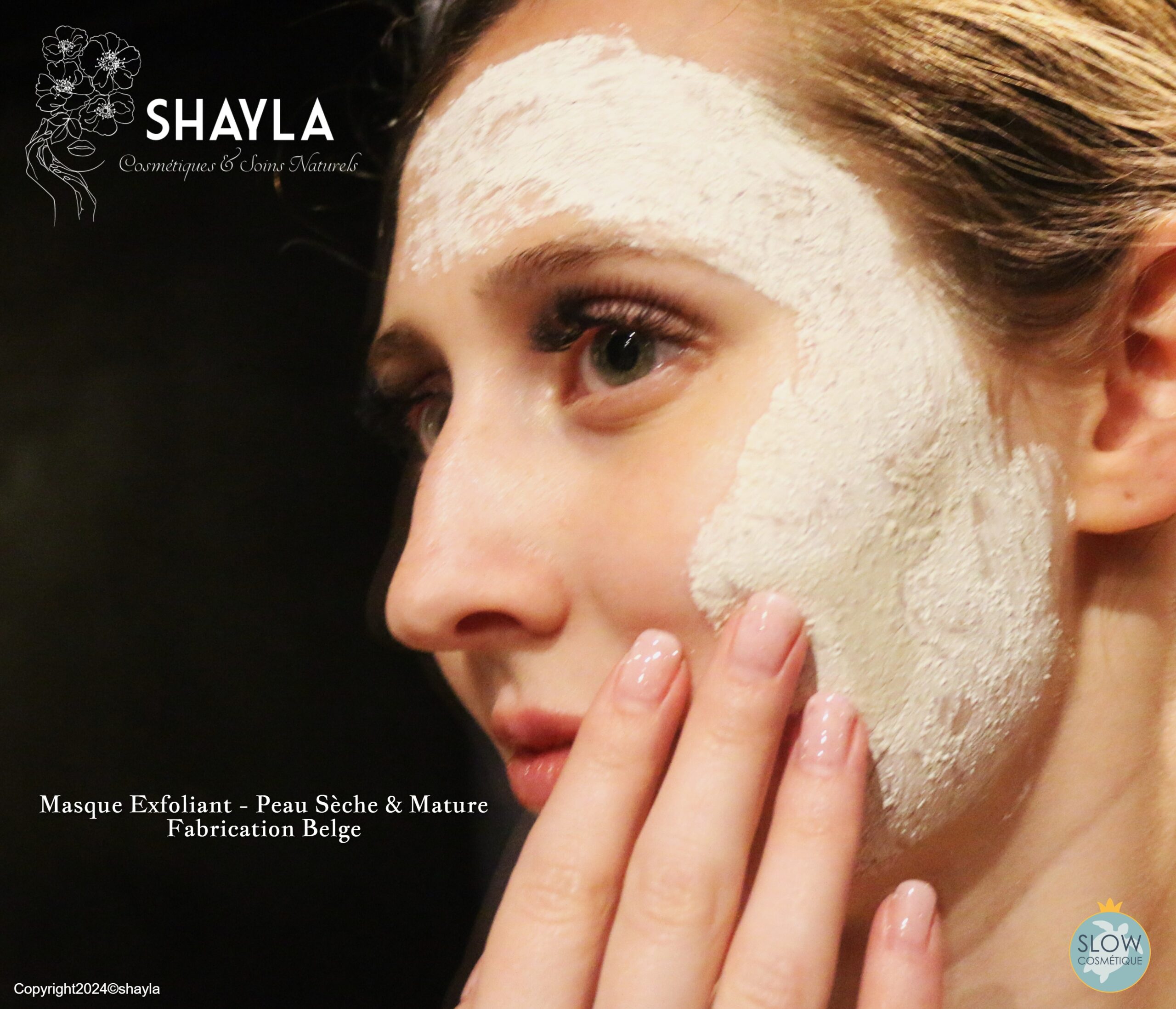 Shayla cosmetiques naturels - EXFOLIANT visage peaux matures et seches - argile blanche et graines de bambou naturelles - belge (2).JPG